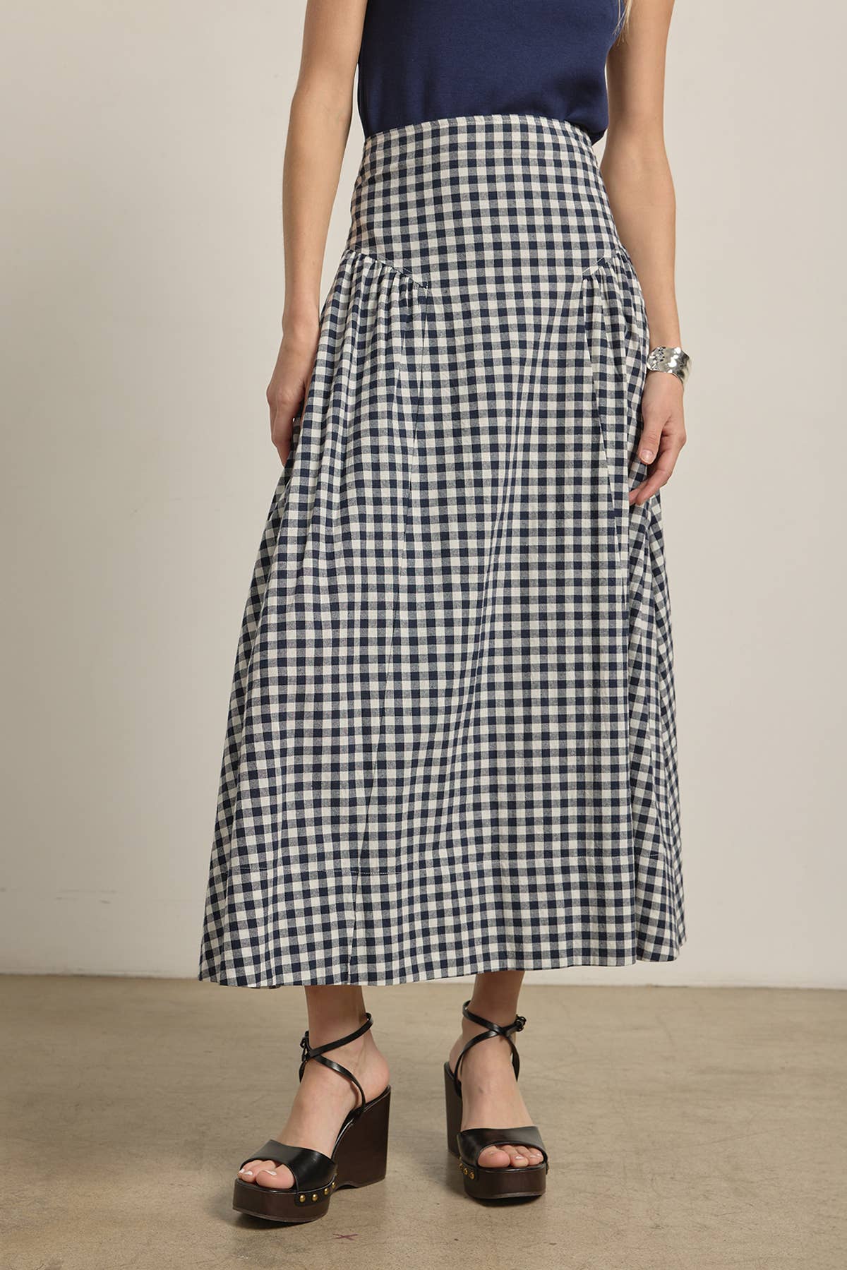 The Gretchen Gingham Midi Skirt