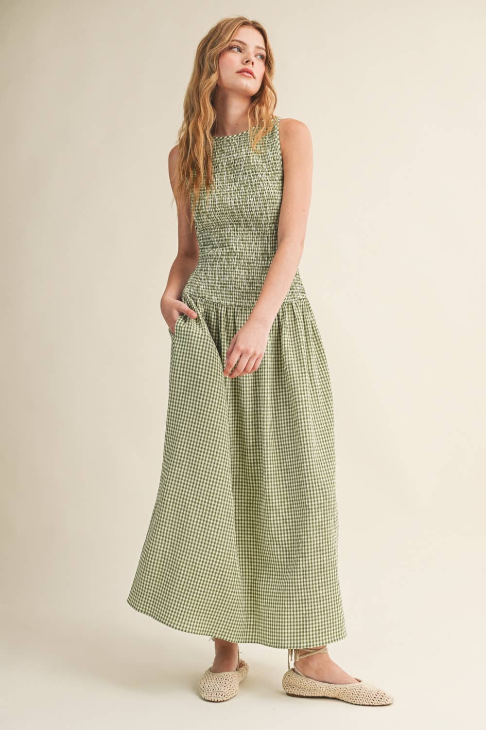 The Sabine Gingham Maxi Dress