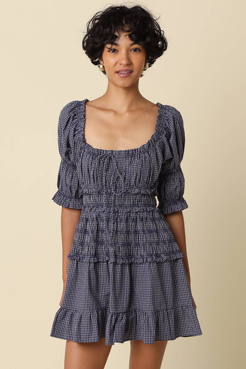 The Hazel Smocked Mini Dress