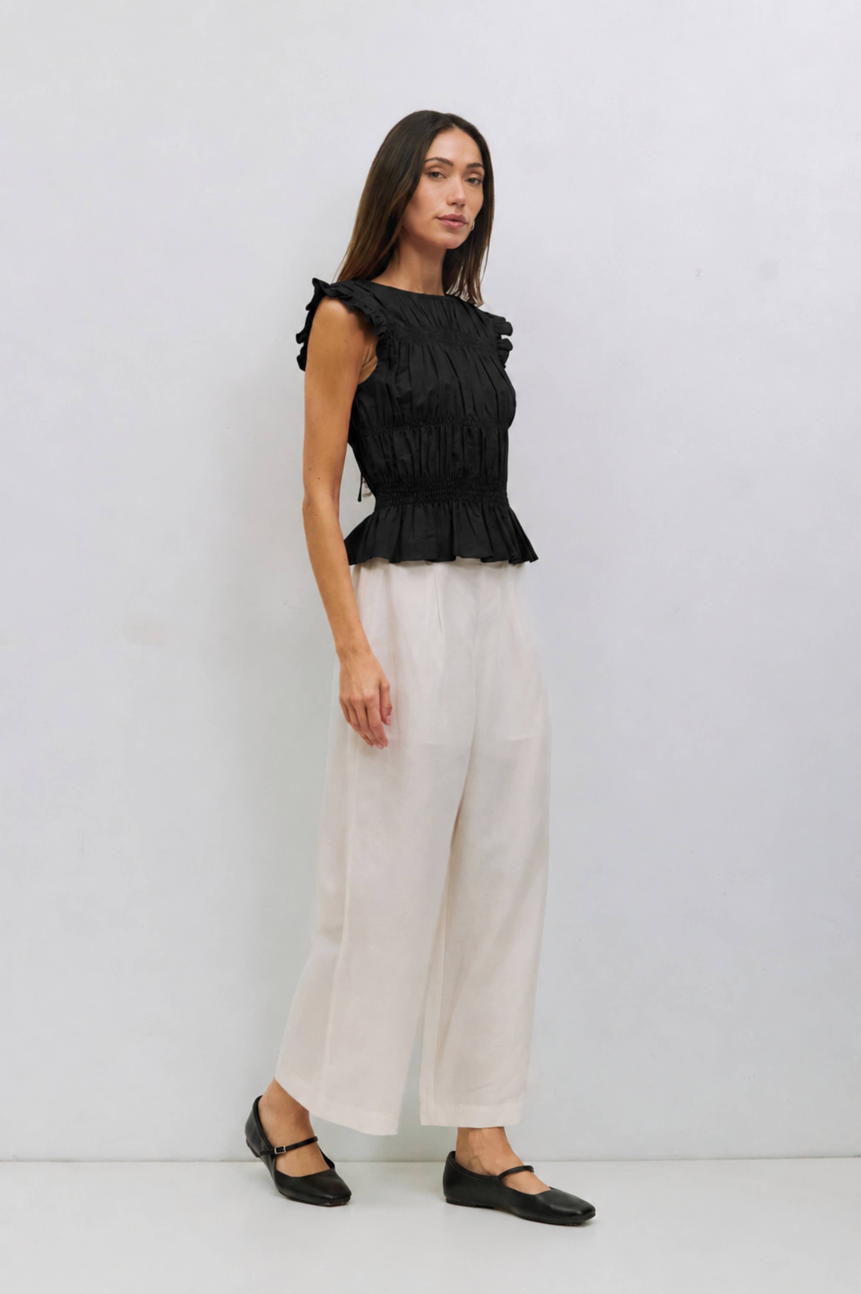 The Eugenie Smocked Ruffle Top