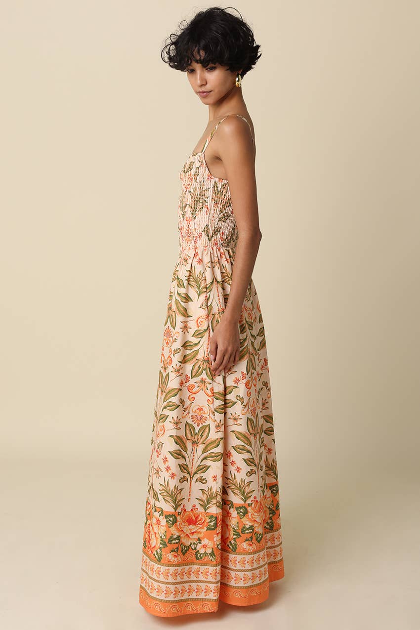 The Sienna Botanical Border Maxi Dress