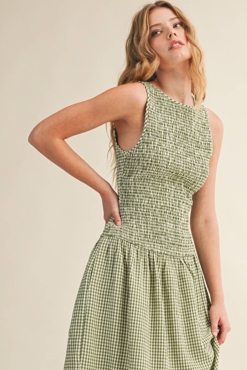 The Sabine Gingham Maxi Dress