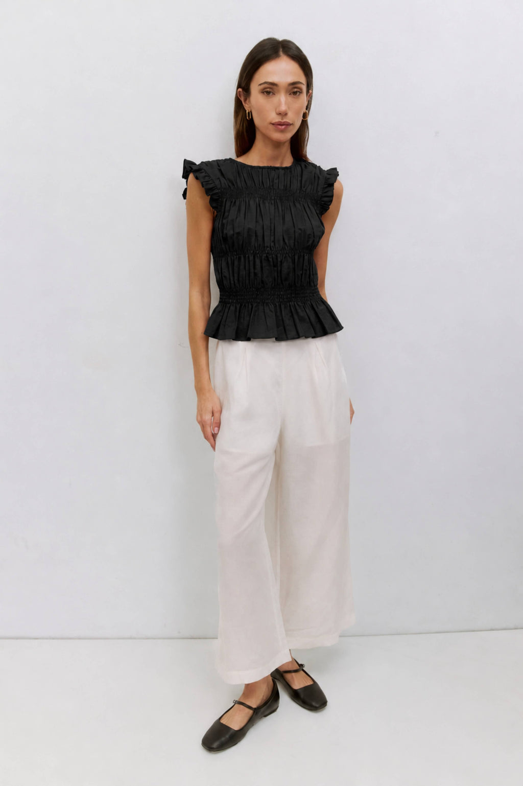 The Eugenie Smocked Ruffle Top