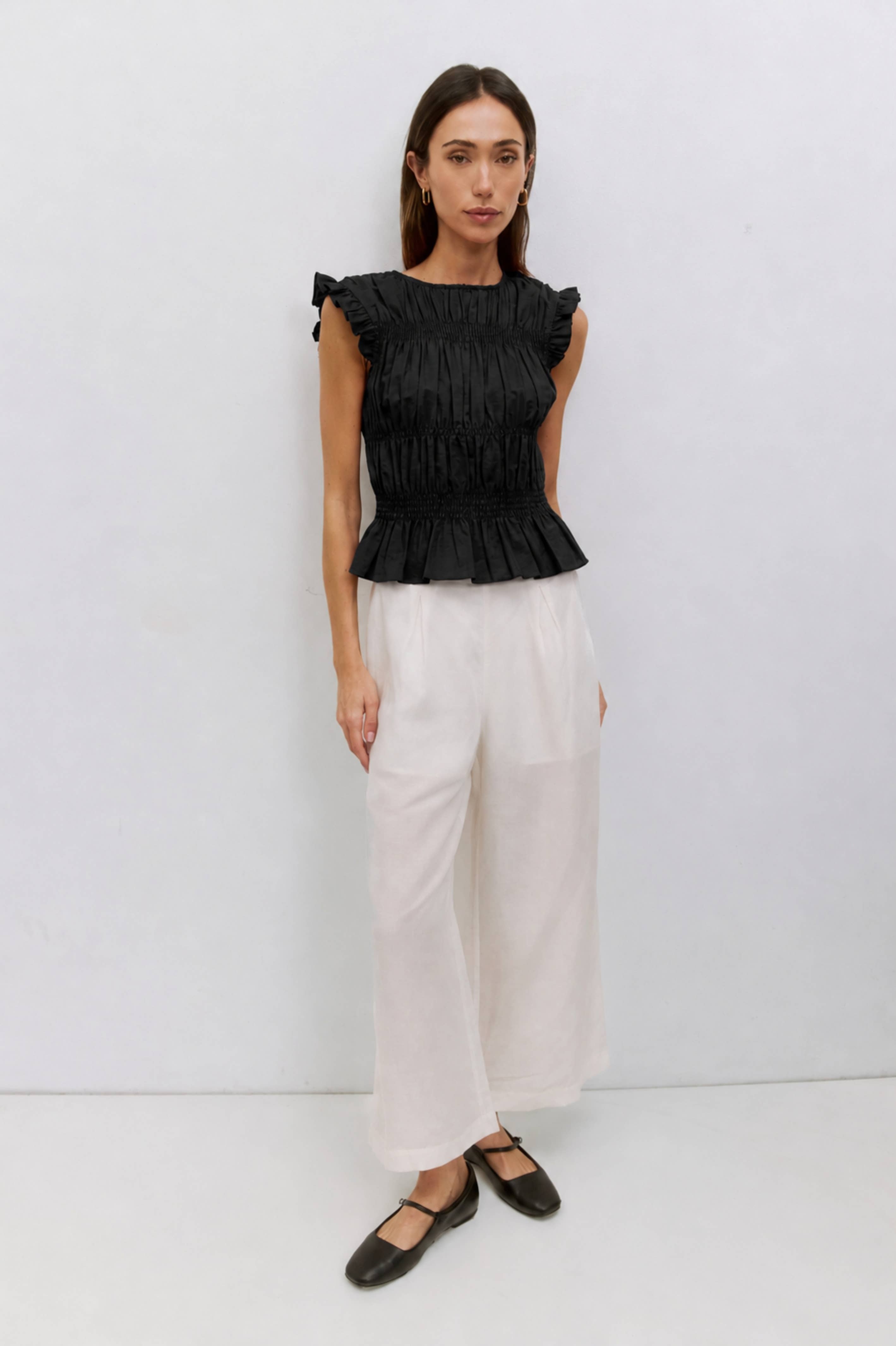 The Eugenie Smocked Ruffle Top