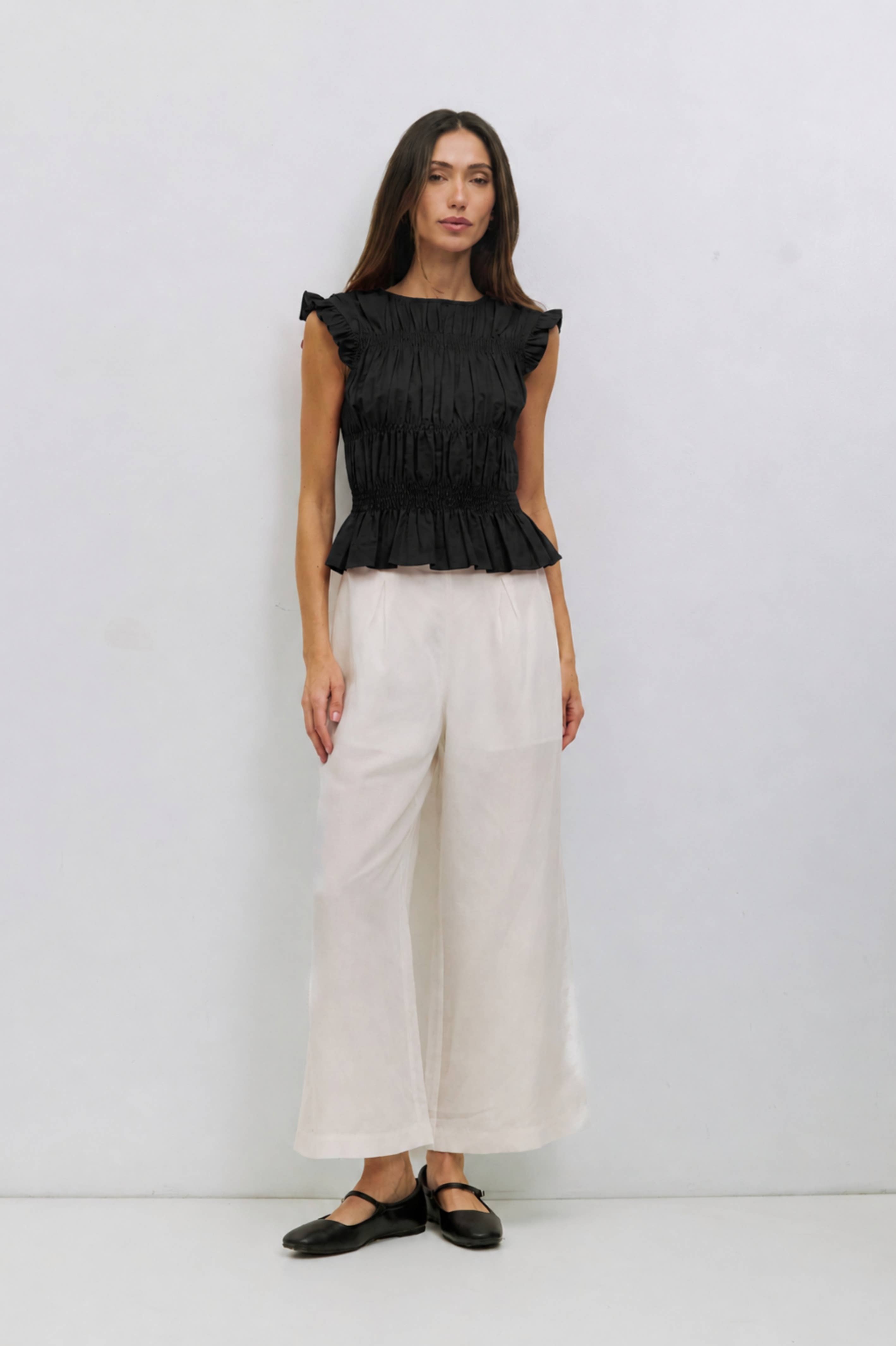 The Eugenie Smocked Ruffle Top