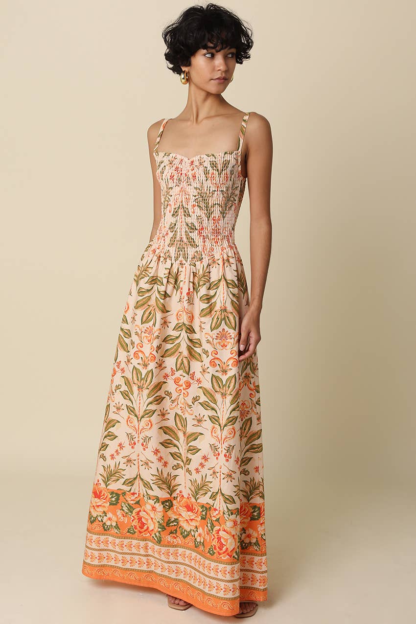 The Sienna Botanical Border Maxi Dress