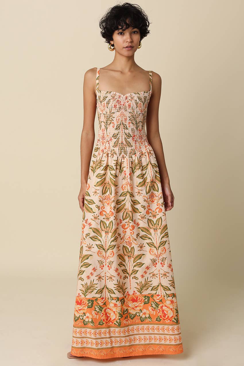 The Sienna Botanical Border Maxi Dress