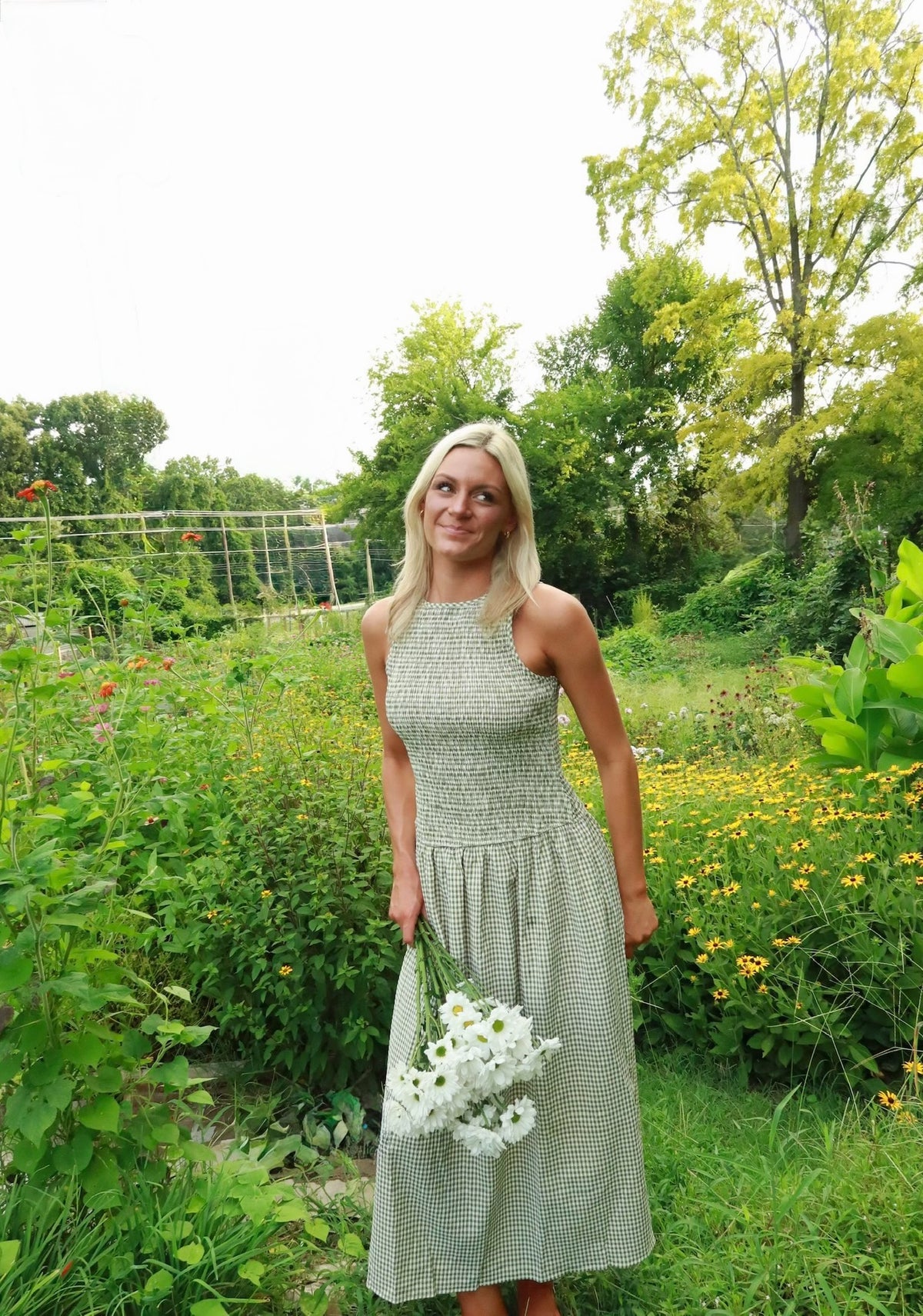 The Sabine Gingham Maxi Dress