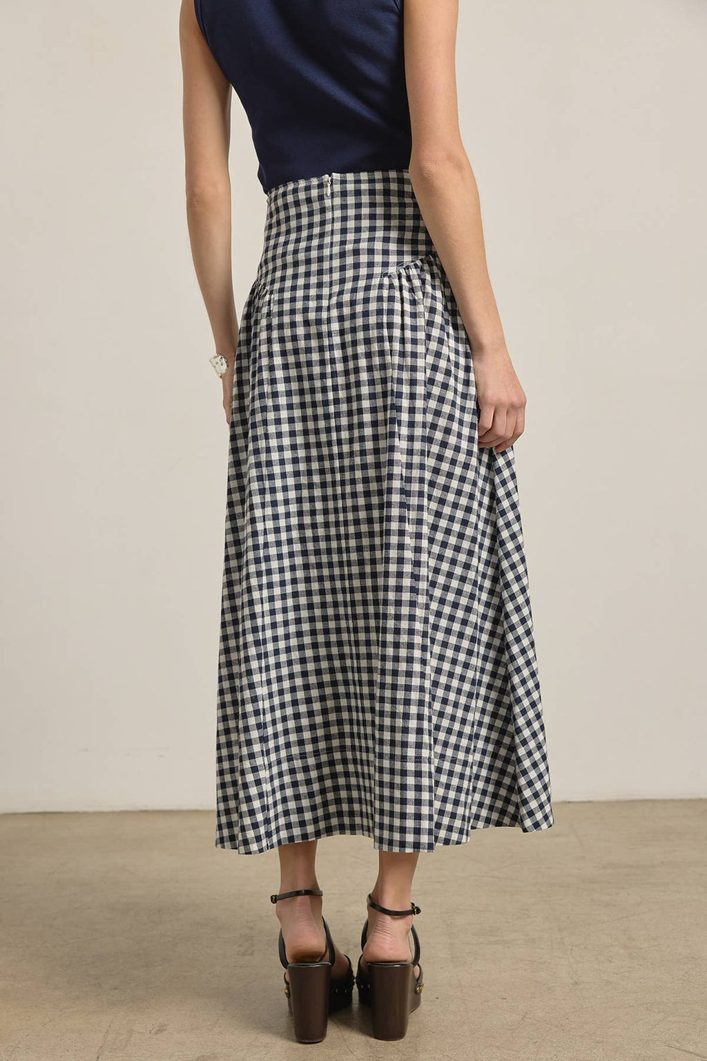 The Gretchen Gingham Midi Skirt