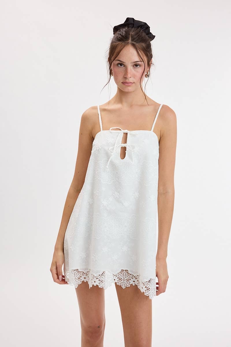 The Odette Floral Embroidered Mini Dress