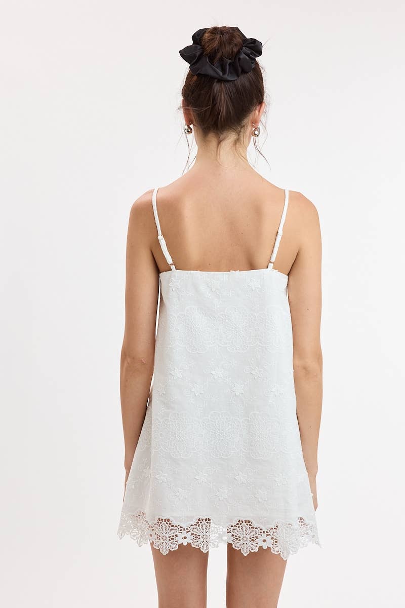 The Odette Floral Embroidered Mini Dress