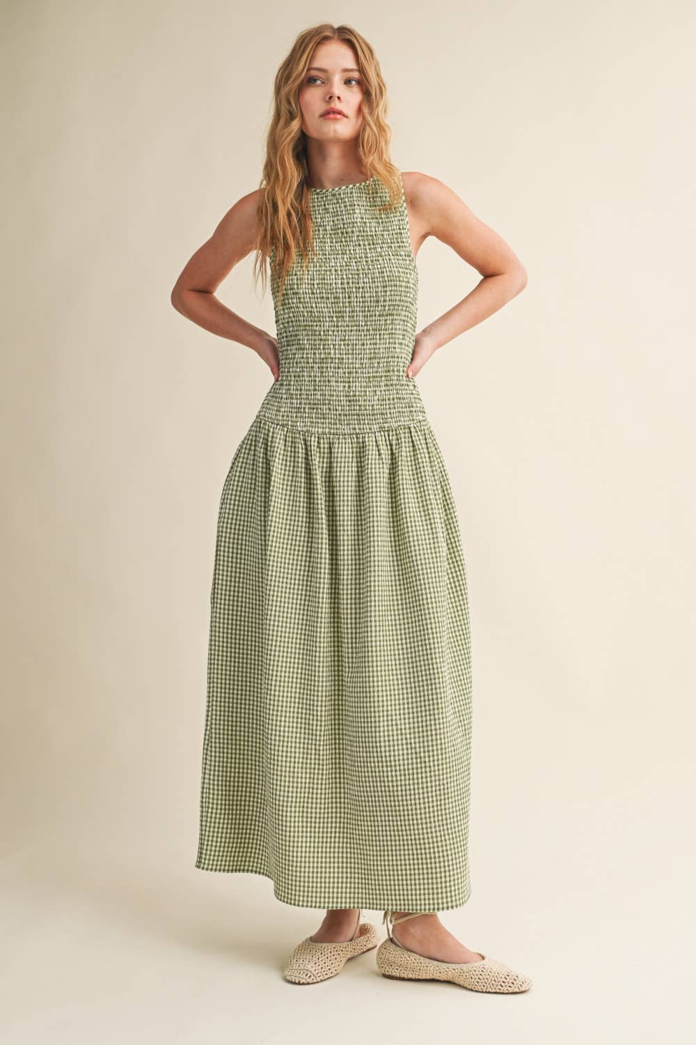 The Sabine Gingham Maxi Dress
