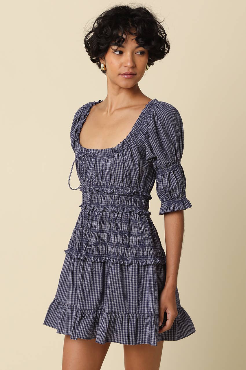 The Hazel Smocked Mini Dress