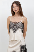 The Sofia Lace Satin Tank Top
