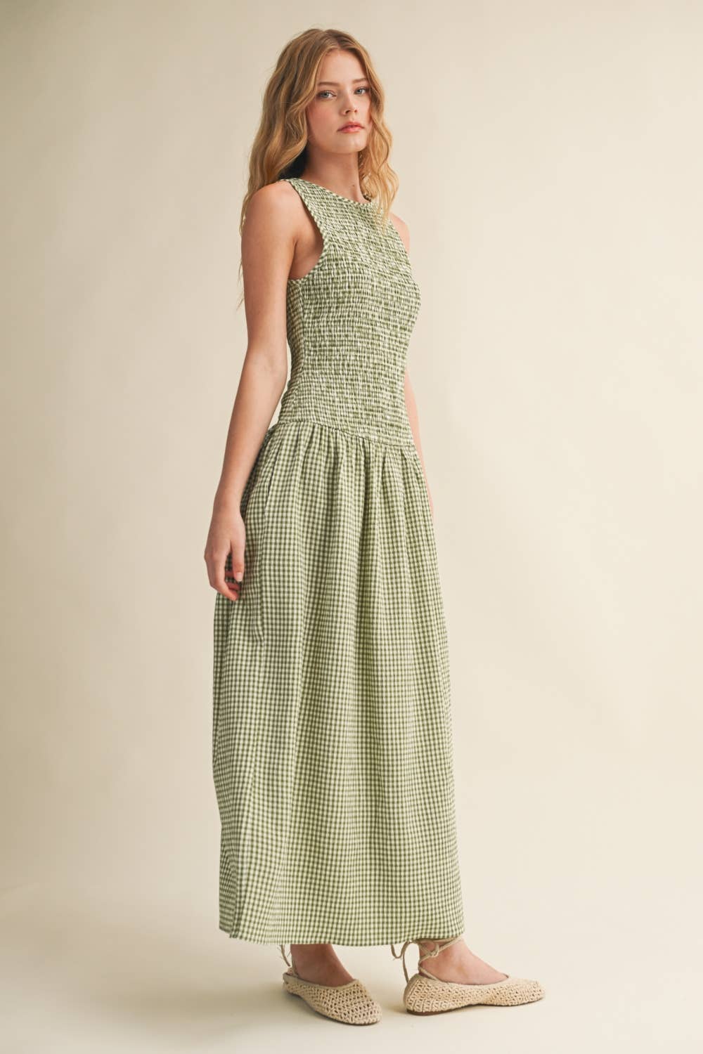 The Sabine Gingham Maxi Dress