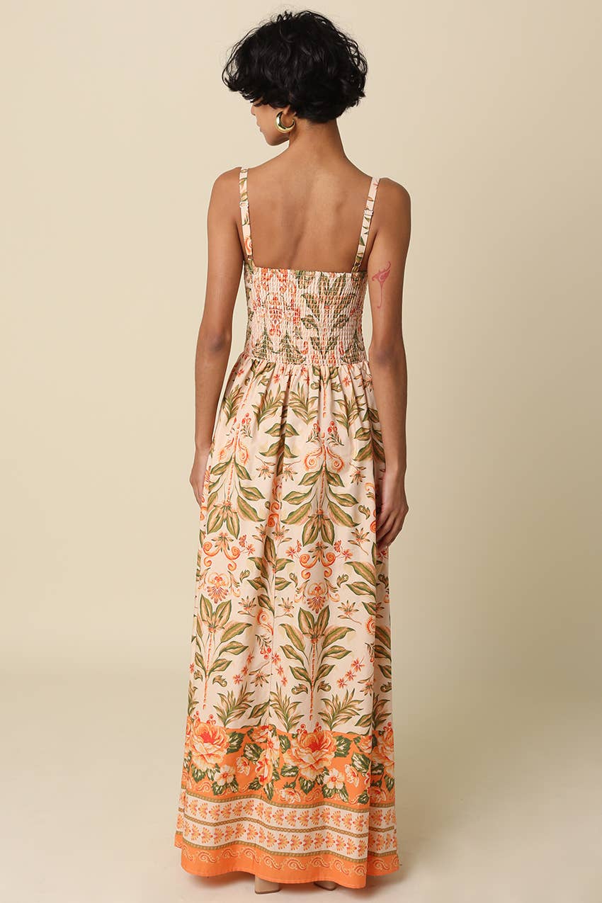 The Sienna Botanical Border Maxi Dress